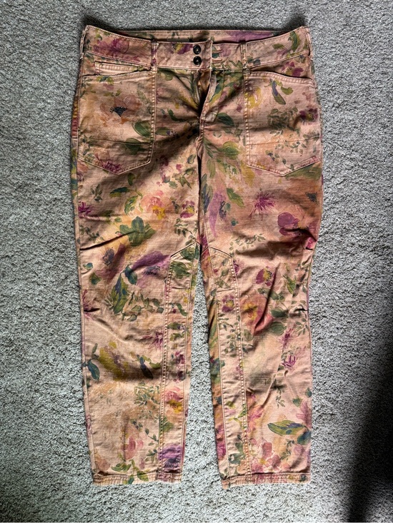 Pilcro Pants - Pilcro Floral Print Straight Leg Pants